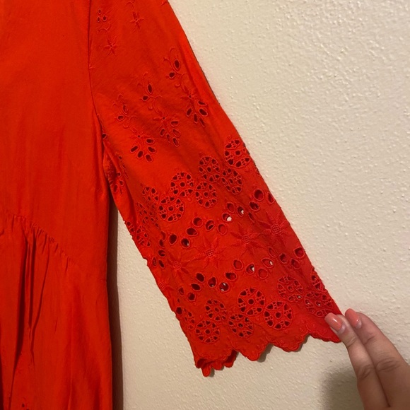 Red Eyelet Madewell Dress - Picture 2 of 10